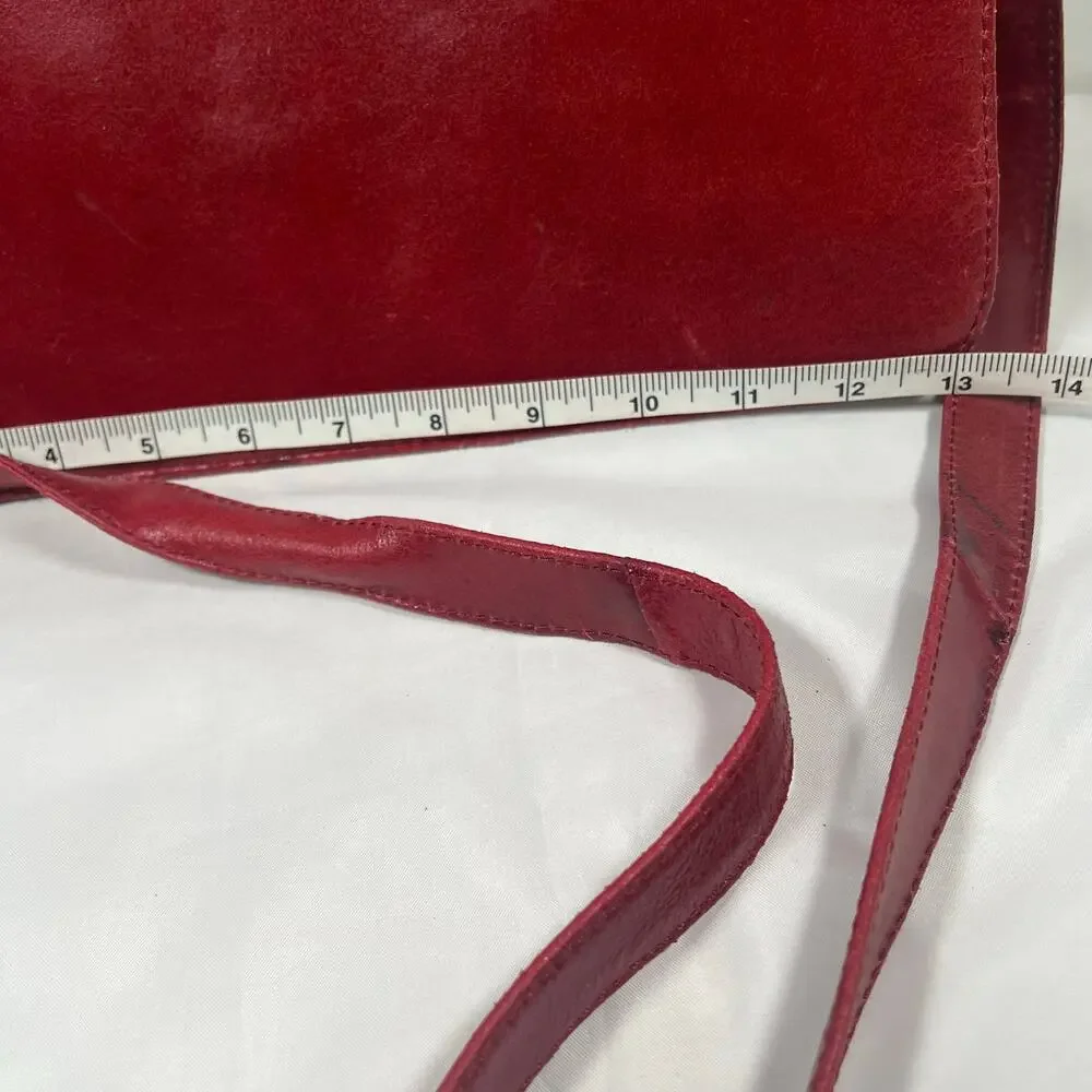 Pelle Studio Wilsons Leather Dark Red Leather Crossbody Travel Office IPad Bag